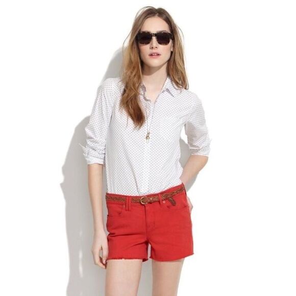 Madewell 2” inseam red denim shorts